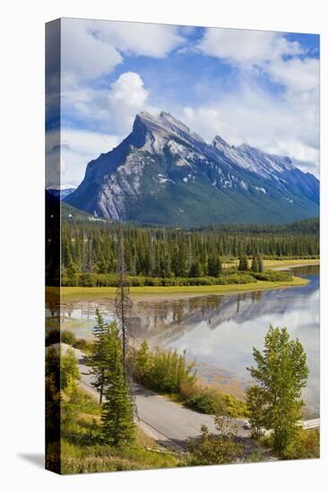 Mount Rundle Rising Above Vermillion Lakes Drive-Neale Clark-Stretched Canvas