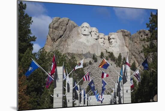 Mount Rushmore National Memorial, Avenue of Flags, South Dakota, USA-Walter Bibikow-Mounted Photographic Print