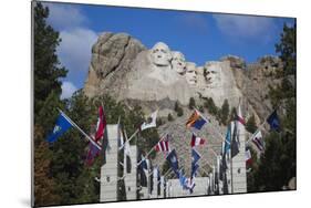 Mount Rushmore National Memorial, Avenue of Flags, South Dakota, USA-Walter Bibikow-Mounted Photographic Print