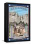 Mount Rushmore National Memorial, SD-Lantern Press-Framed Stretched Canvas