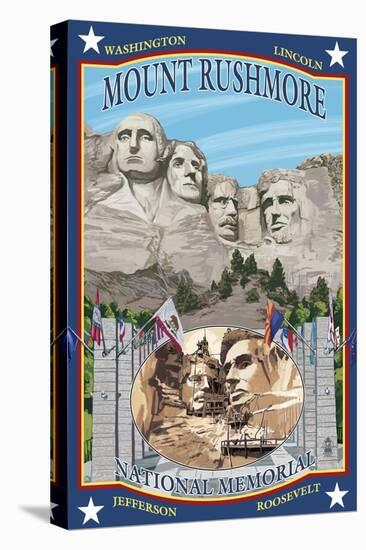 Mount Rushmore National Memorial, SD-Lantern Press-Stretched Canvas