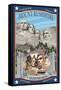 Mount Rushmore National Memorial, SD-Lantern Press-Framed Stretched Canvas