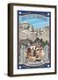 Mount Rushmore National Memorial, SD-Lantern Press-Framed Art Print