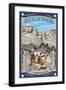 Mount Rushmore National Memorial, SD-Lantern Press-Framed Art Print