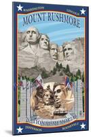 Mount Rushmore National Memorial, SD-Lantern Press-Mounted Art Print