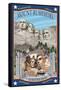 Mount Rushmore National Memorial, SD-Lantern Press-Framed Stretched Canvas