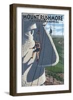 Mount Rushmore National Memorial, South Dakota - Carvers View-Lantern Press-Framed Art Print