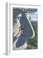 Mount Rushmore National Memorial, South Dakota - Carvers View-Lantern Press-Framed Art Print