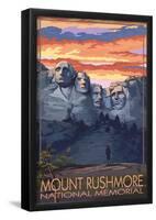 Mount Rushmore National Memorial, South Dakota - Sunset View-null-Framed Poster