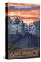 Mount Rushmore National Memorial, South Dakota - Sunset View-Lantern Press-Stretched Canvas