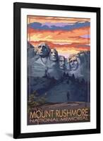 Mount Rushmore National Memorial, South Dakota - Sunset View-Lantern Press-Framed Art Print