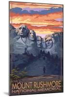 Mount Rushmore National Memorial, South Dakota - Sunset View-Lantern Press-Mounted Art Print