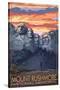 Mount Rushmore National Memorial, South Dakota - Sunset View-Lantern Press-Stretched Canvas