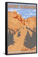 Mount Rushmore National Park, South Dakota-Lantern Press-Framed Stretched Canvas