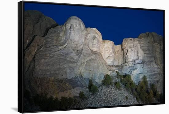 Mount Rushmore Nightfall-Steve Gadomski-Framed Stretched Canvas