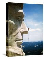 Mount Rushmore Repairman Working on Lincoln's Nose-Bettmann-Stretched Canvas