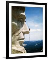 Mount Rushmore Repairman Working on Lincoln's Nose-Bettmann-Framed Photographic Print