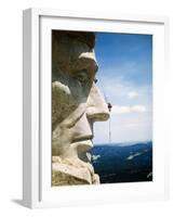 Mount Rushmore Repairman Working on Lincoln's Nose-Bettmann-Framed Photographic Print