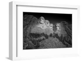 Mount Rushmore South Dakota Dawn BW-Steve Gadomski-Framed Photographic Print