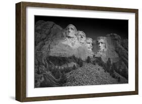 Mount Rushmore South Dakota Dawn BW-Steve Gadomski-Framed Photographic Print