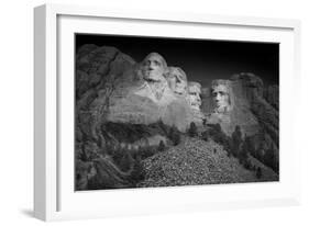 Mount Rushmore South Dakota Dawn BW-Steve Gadomski-Framed Photographic Print