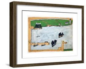 Mount's Bay with St. Michael's Mount-Alfred Wallis-Framed Giclee Print