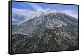 Mount Saint Helens Erupting-Brad Zuckoff-Framed Stretched Canvas