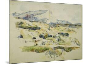 Mount Sainte Victoire looking towards Lauves-Paul Cézanne-Mounted Giclee Print