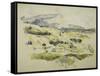 Mount Sainte Victoire looking towards Lauves-Paul Cézanne-Framed Stretched Canvas