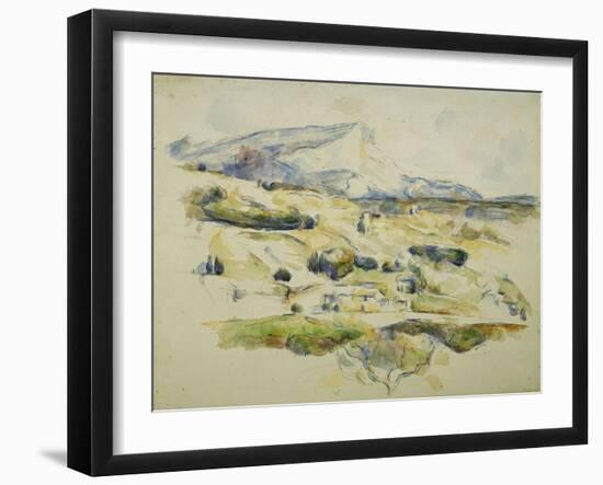 Mount Sainte Victoire looking towards Lauves-Paul Cézanne-Framed Giclee Print