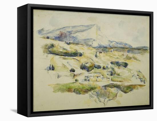 Mount Sainte Victoire looking towards Lauves-Paul Cézanne-Framed Stretched Canvas