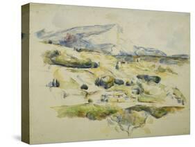 Mount Sainte Victoire looking towards Lauves-Paul Cézanne-Stretched Canvas