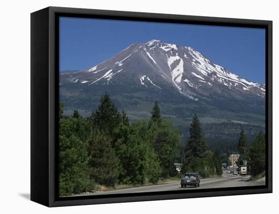 Mount Shasta, a Dormant Volcano with Glaciers, 14161 Ft High, California-Tony Waltham-Framed Stretched Canvas