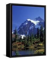 Mount Shuksan and Picture Lake, Heather Meadows, Washington, USA-Jamie & Judy Wild-Framed Stretched Canvas