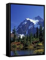 Mount Shuksan and Picture Lake, Heather Meadows, Washington, USA-Jamie & Judy Wild-Framed Stretched Canvas