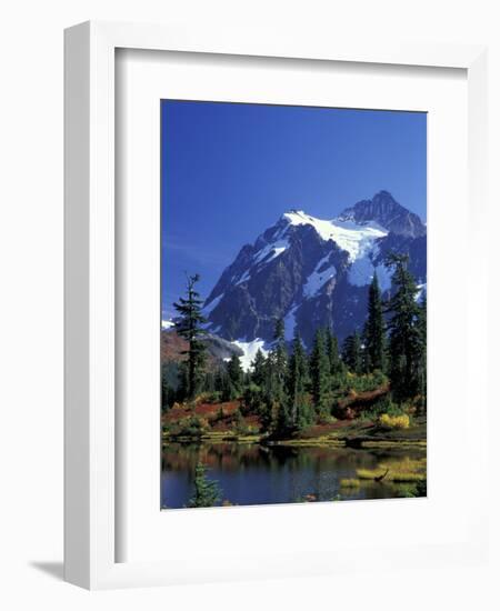 Mount Shuksan and Picture Lake, Heather Meadows, Washington, USA-Jamie & Judy Wild-Framed Photographic Print