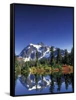 Mount Shuksan at Picture Lake, Heather Meadows, Washington, USA-Jamie & Judy Wild-Framed Stretched Canvas