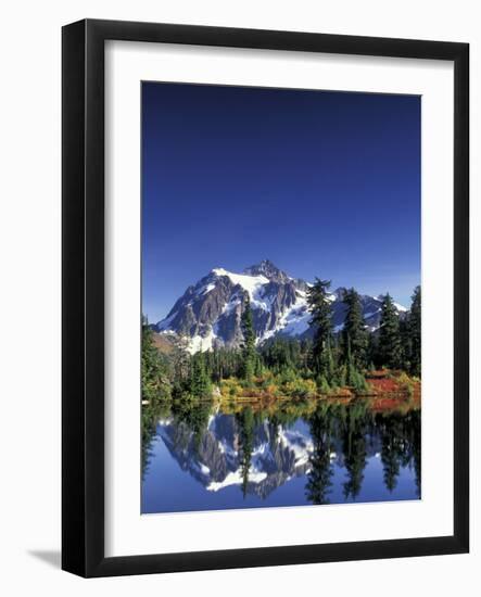 Mount Shuksan at Picture Lake, Heather Meadows, Washington, USA-Jamie & Judy Wild-Framed Photographic Print