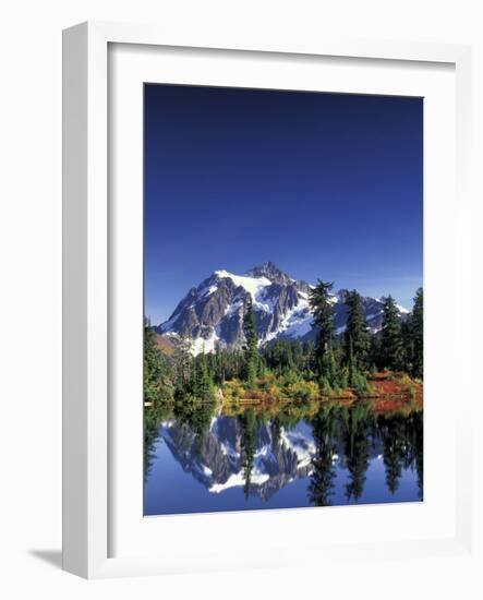 Mount Shuksan at Picture Lake, Heather Meadows, Washington, USA-Jamie & Judy Wild-Framed Photographic Print