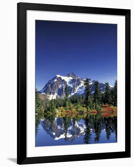 Mount Shuksan at Picture Lake, Heather Meadows, Washington, USA-Jamie & Judy Wild-Framed Photographic Print