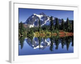 Mount Shuksan at Picture Lake, Heather Meadows, Washington, USA-Jamie & Judy Wild-Framed Photographic Print