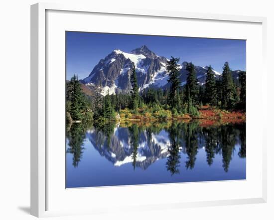 Mount Shuksan at Picture Lake, Heather Meadows, Washington, USA-Jamie & Judy Wild-Framed Photographic Print