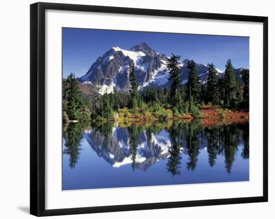 Mount Shuksan at Picture Lake, Heather Meadows, Washington, USA-Jamie & Judy Wild-Framed Photographic Print