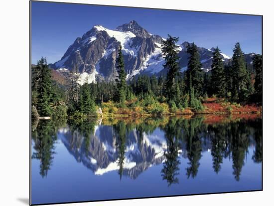 Mount Shuksan at Picture Lake, Heather Meadows, Washington, USA-Jamie & Judy Wild-Mounted Photographic Print