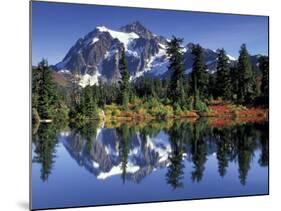 Mount Shuksan at Picture Lake, Heather Meadows, Washington, USA-Jamie & Judy Wild-Mounted Photographic Print