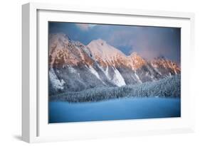 Mount Shuksan Illuminated By A Clearing Winter Storm At Sunset In North Cascades National Park, WA-Jay Goodrich-Framed Photographic Print