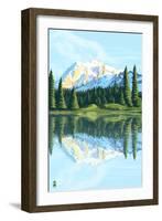 Mount Shuksan (Image Only)-Lantern Press-Framed Art Print