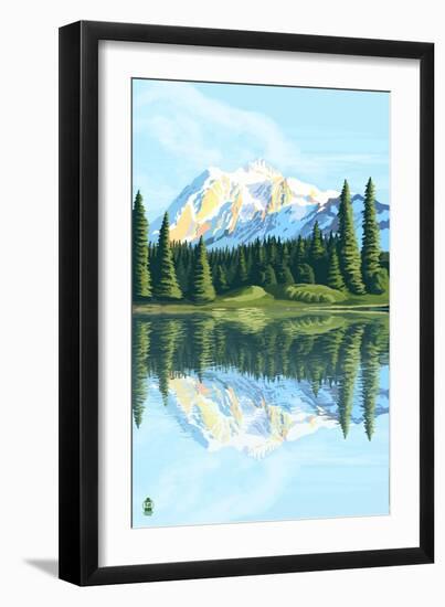 Mount Shuksan (Image Only)-Lantern Press-Framed Art Print