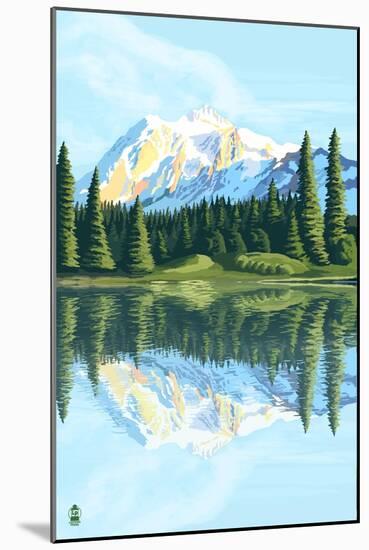 Mount Shuksan (Image Only)-Lantern Press-Mounted Art Print