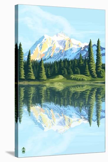 Mount Shuksan (Image Only)-Lantern Press-Stretched Canvas